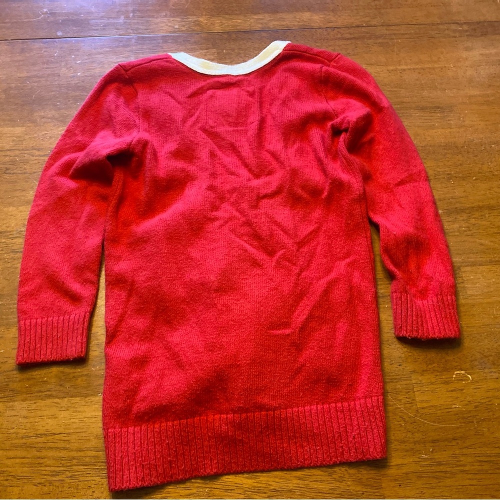 Abercrombie & Fitch Red V-Neck Varsity Cardigan Sweater Y2K - Picture 2 of 10